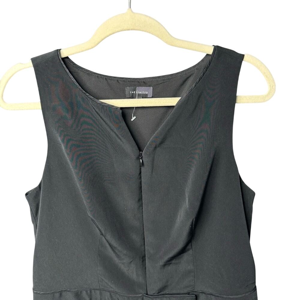 New The Limited Womens Size 8 Black 100% Polyester Sleeveless Front Zip Jumpsuit - Picture 2 of 7
